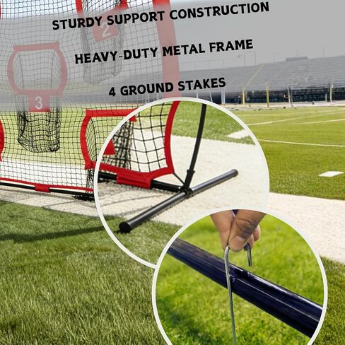 7x7ft Football Throwing Net Football Target Quarterback Training Equipment with 5 Targets Great for Quarterback & Youth Practice Includes Compact Carrying Bag in Saudi Arabia