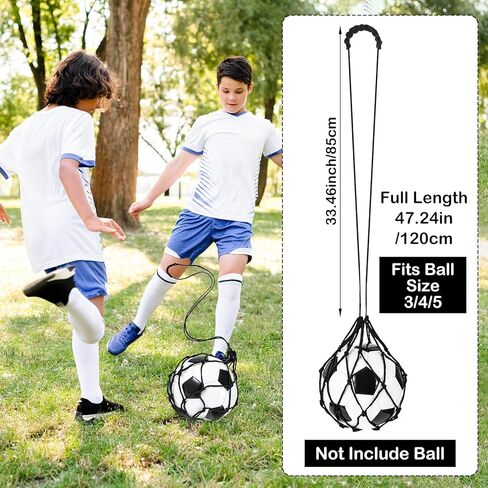 Soccer Kick Trainer 2PCS Adjustable Return Net Football Training Aid for Throw Solo Juggling Practice, Football Training Equipment, Fits Size 3 4 5 Balls with Return Net for Boys, Girls in Saudi Arabia