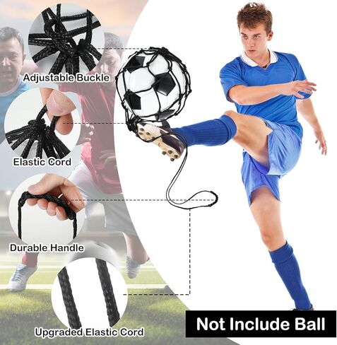 Soccer Kick Trainer 2PCS Adjustable Return Net Football Training Aid for Throw Solo Juggling Practice, Football Training Equipment, Fits Size 3 4 5 Balls with Return Net for Boys, Girls in Saudi Arabia
