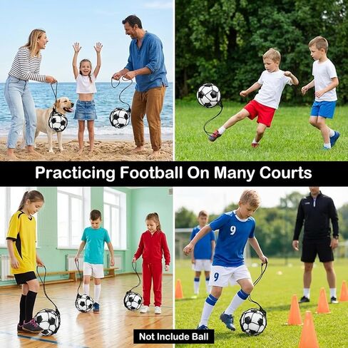 Soccer Kick Trainer 2PCS Adjustable Return Net Football Training Aid for Throw Solo Juggling Practice, Football Training Equipment, Fits Size 3 4 5 Balls with Return Net for Boys, Girls in Saudi Arabia