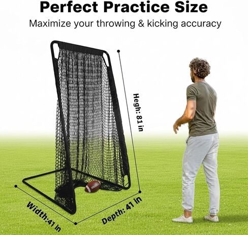 Kapler Football Kicking Cage Net - 81" x 41" Football Field Goal with Heavy Duty Steel Extra Deep Pocket and Holder Tee for Youth Punting & Place Kicks Backyard Indoor Outdoor Use in Kuwait