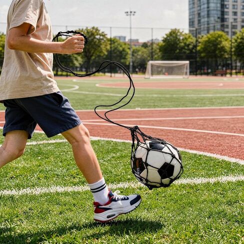2pcs Soccer Kick Trainer, Soccer Ball Net Kicker, Soccer Balls Kick Trainer Fits Balls Size 3 4 5, Non-Elastic Football Kick Trainers for Footballs Lovers, Beginners, Black in Saudi Arabia