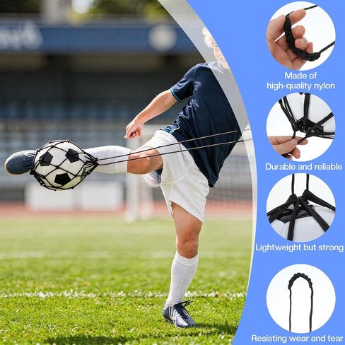 2pcs Soccer Kick Trainer, Soccer Ball Net Kicker, Soccer Balls Kick Trainer Fits Balls Size 3 4 5, Non-Elastic Football Kick Trainers for Footballs Lovers, Beginners, Black in Saudi Arabia