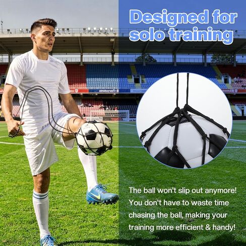 2pcs Soccer Kick Trainer, Soccer Ball Net Kicker, Soccer Balls Kick Trainer Fits Balls Size 3 4 5, Non-Elastic Football Kick Trainers for Footballs Lovers, Beginners, Black in Saudi Arabia