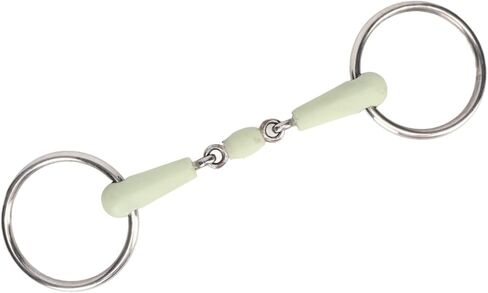 Tbest Nk Snaffle Bit 5.5 Happy Mouth Bits 5 I,Horse Mouth Bit Stainl Steel Middle Rubber Flavour Mouth Bit in Kuwait