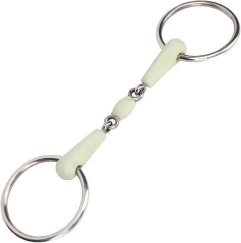 Tbest Nk Snaffle Bit 5.5 Happy Mouth Bits 5 I,Horse Mouth Bit Stainl Steel Middle Rubber Flavour Mouth Bit in Kuwait