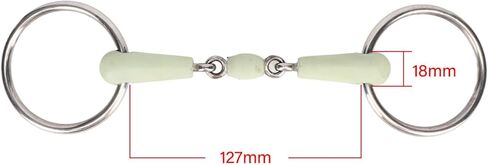 Tbest Nk Snaffle Bit 5.5 Happy Mouth Bits 5 I,Horse Mouth Bit Stainl Steel Middle Rubber Flavour Mouth Bit in Kuwait