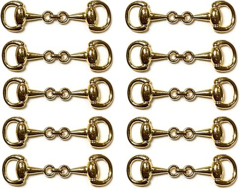 10PCS Medium Equestrian Snaffle Bit Horse Bit Buckle Plated Snaffle Bit Create Exquisite Equestrian Jewelry, DIY Crafts, Loafer Shoes, Jewelry Making,Decorative Buckles in Kuwait