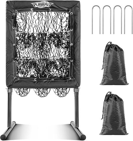 شبكة رمي، شبكة رمي بيسبول ذات 9 فتحات مع منطقة ضرب، شبكة كرة لينة قابلة للتعديل للارتفاع، الرمي، دقة الضرب، هدف رمي البيسبول مع أكياس الرمل، أوتاد أرضية in Kuwait