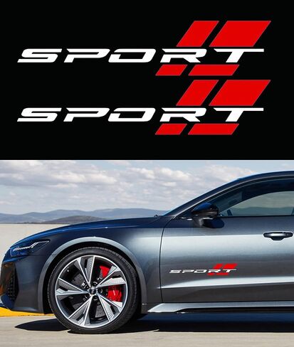 CONGCONG Sports Decal Advanced Automotive Vinyl Decal (2 Pieces) (Black red) in Saudi Arabia