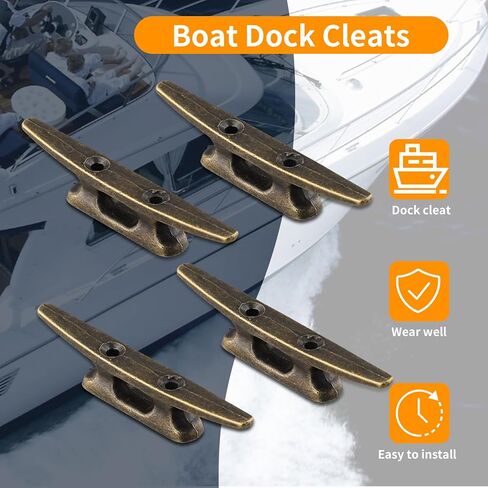 Boat Dock Cleat 4 inch for Mooring Boat Bronze Host cast Iron Suitable nauical Beach Lake Maritime Decor,4Pcs in Saudi Arabia