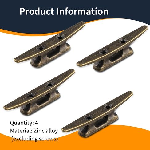 Boat Dock Cleat 4 inch for Mooring Boat Bronze Host cast Iron Suitable nauical Beach Lake Maritime Decor,4Pcs in Saudi Arabia