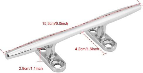 6 Inch Boat Cleat, Stainless Steel Open Base Mooring Dock Deck Rope Cleat for Marine Yacht, Boats, Kayak in Saudi Arabia