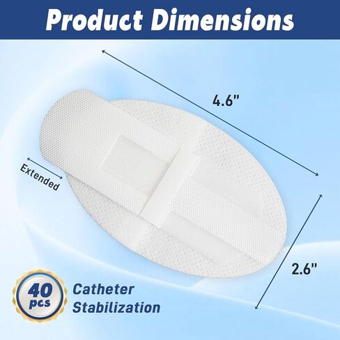 جهاز تثبيت القسطرة (40 قطعة)، لوازم قسطرة فولي، حامل حقيبة الساق مع خطاف وحلقة ذاتية اللصق كبيرة جدًا، مثبت أنبوب بولي قابل للتنفس لأنابيب تغذية PEG/G/J in Kuwait