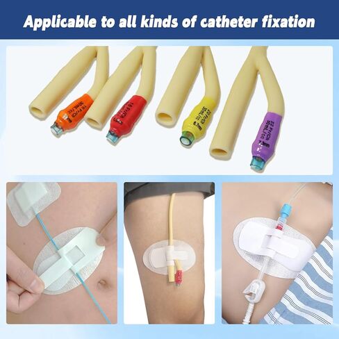 جهاز تثبيت القسطرة (40 قطعة)، لوازم قسطرة فولي، حامل حقيبة الساق مع خطاف وحلقة ذاتية اللصق كبيرة جدًا، مثبت أنبوب بولي قابل للتنفس لأنابيب تغذية PEG/G/J in Kuwait
