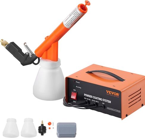 VEVOR Powder Coating System, 50KV Electrostatic Output Powder Coating Kit with Foot Switch, Spray Gun, Nozzles and Powder Cups, Powder Coating Equipment for Home DIY and Commercial Production in Saudi Arabia