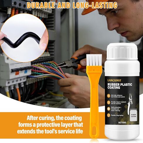 Tool dip Coating with Rubber, Liquid Rubber dip Coating, Protective Coating Rubber Sealant, Slip-Resistant, Waterproof, Flexible, Ideal for DIY Tool Making (Black) in Kuwait