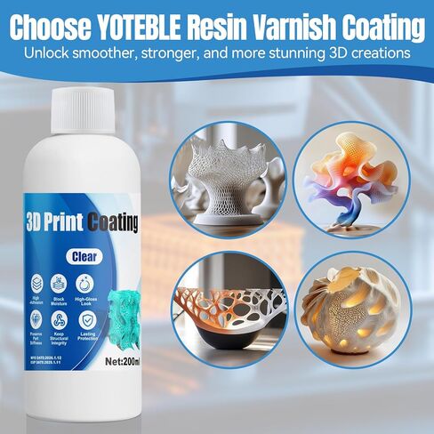 3D Print Coating, Seals Fibers & Blocks Moisture, High-Gloss Look, Preserve Part Stiffness Suit for FDM & Fiber 3D Prints (Nylon//PPA/PET/PETG), Clear, 200ml in Kuwait