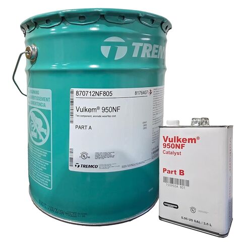 Tremco Vulkem 950NF 4.2 Gallon 2-Component Kit – Aromatic Polyurethane Traffic Deck Coating – Waterproof Intermediate or Top Coat for Concrete Deck Systems (3.25 Gal Part A + 0.95 Gal Part B), Gray in Saudi Arabia