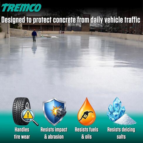 Tremco Vulkem 950NF 4.2 Gallon 2-Component Kit – Aromatic Polyurethane Traffic Deck Coating – Waterproof Intermediate or Top Coat for Concrete Deck Systems (3.25 Gal Part A + 0.95 Gal Part B), Gray in Saudi Arabia