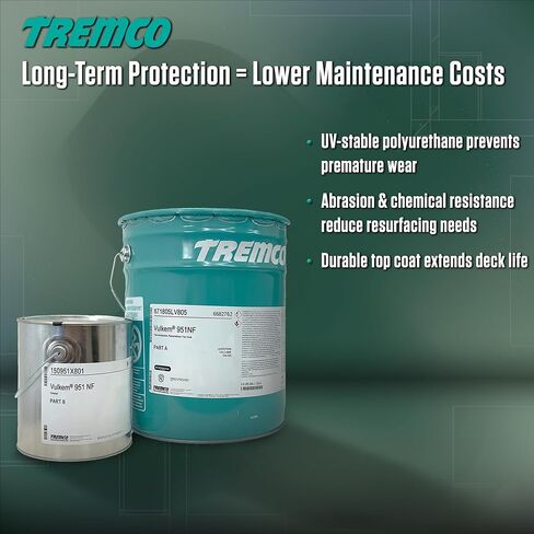 Tremco Vulkem 951NF Deck Coating – UV Stable, Low VOC, Abrasion Resistant Waterproof Top Coat for Pedestrian & Traffic Areas in Saudi Arabia
