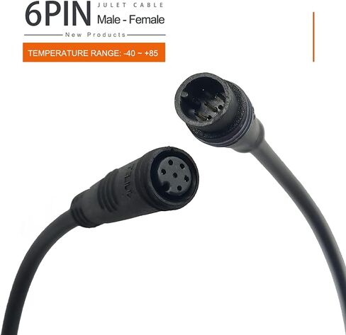 Ebike Extension Cable Julet 2Pin/3Pin/4Pin/5Pin/6Pin Waterproof Connector Female to Male DIY Electric Bicycle Brake Display Throttle Light Extension Signal Cable(6pin Male-Female) in Saudi Arabia