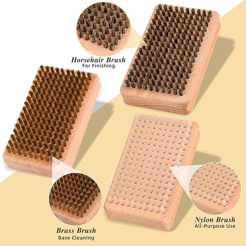Ski Snowboard Wax Brush Pro Tuning Tool with Nylon, Horsehair Brass Options for Wax Removal, Base Cleaning and Polishing in Saudi Arabia