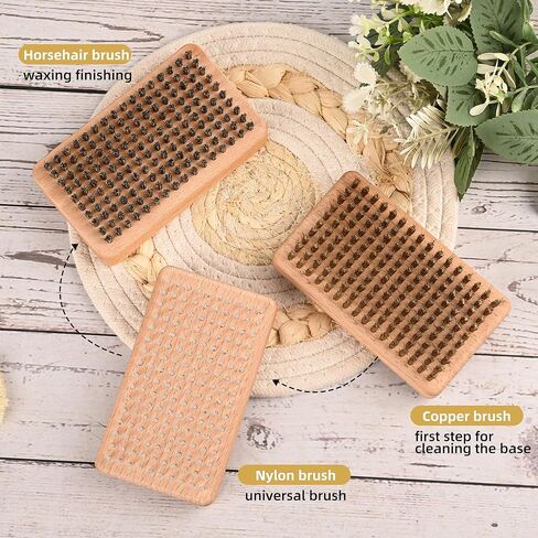 Ski Snowboard Wax Brush Pro Tuning Tool with Nylon, Horsehair Brass Options for Wax Removal, Base Cleaning and Polishing in Saudi Arabia