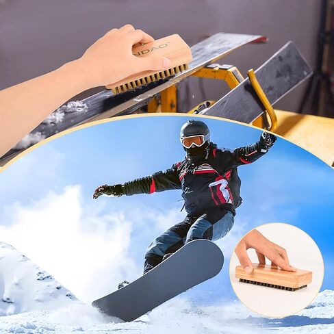 Ski Snowboard Wax Brush Pro Tuning Tool with Nylon, Horsehair Brass Options for Wax Removal, Base Cleaning and Polishing in Saudi Arabia