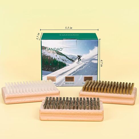 Ski Snowboard Wax Brush Pro Tuning Tool with Nylon, Horsehair Brass Options for Wax Removal, Base Cleaning and Polishing in Saudi Arabia