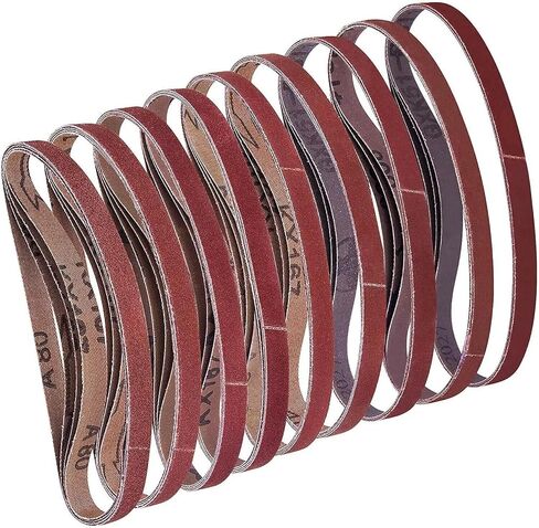 20PCS 1-1/2 x 30 Sanding Belt Set Tube Polisher Belt Grinder 36-600 Grit in Kuwait