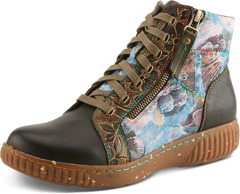 Spring Step L'Artiste Maylah Women's Floral Bootie - Patchwork Design, Rainbow Stitching, Comfortable & Stylish in Kuwait