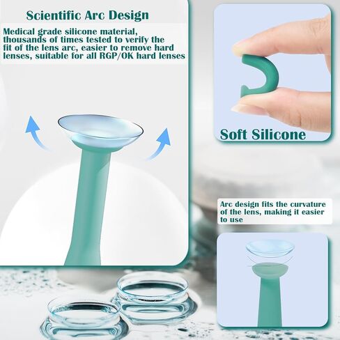 4PCS Hollow Hard Contact Lens Remover Tool Contact Lens Plunger Removal Insertion Soft Silicone Suction Cup only for Hard Lenses(OK/RGB Lens) Eye Contact Remover Applicator(not for Soft/Scleral Lens) in Kuwait