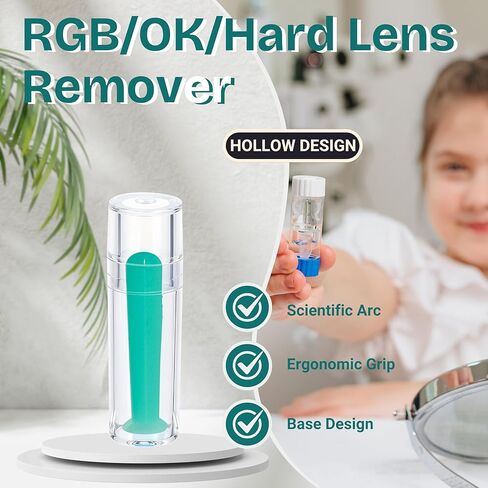 4PCS Hollow Hard Contact Lens Remover Tool Contact Lens Plunger Removal Insertion Soft Silicone Suction Cup only for Hard Lenses(OK/RGB Lens) Eye Contact Remover Applicator(not for Soft/Scleral Lens) in Kuwait