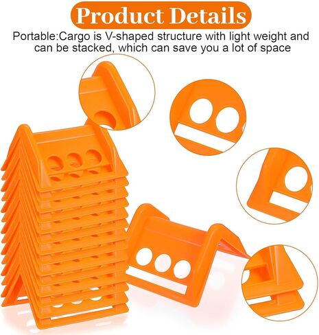 24 Pack Flatbed Edge Protector, Edge Corner Tie Down Protector for Up to 4 Inch Straps, Protects Cargo Edges, Flatbed Accessories Plastic Protectors (Orange) in Saudi Arabia