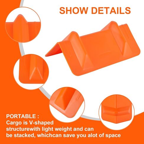 10 Pack 12" Flatbed Edge Protectors, 12" Winch Ratchet Straps Plastic Corner Protectors for Flatbed Cargo Load, Orange in Kuwait