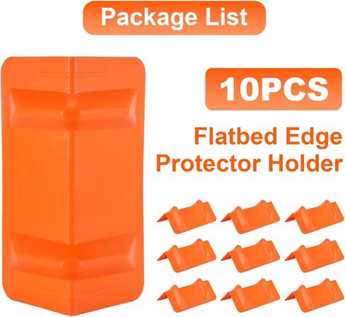 10 Pack 12" Flatbed Edge Protectors, 12" Winch Ratchet Straps Plastic Corner Protectors for Flatbed Cargo Load, Orange in Kuwait