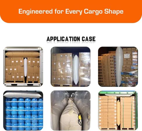 كيس هواء Dunage مقاس 48 بوصة × 84 بوصة، حزمة من 1-2.9 رطل لكل بوصة مربعة أقصى ضغط عمل، حقيبة PP منسوجة قابلة للنفخ، مثبت البضائع القابل لإعادة الاستخدام للمنصات والصناديق والبراميل في الشاحنات والحاويات in Kuwait