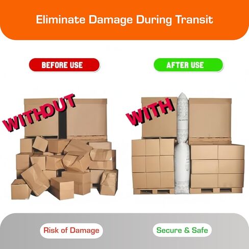 كيس هواء Dunage مقاس 48 بوصة × 84 بوصة، حزمة من 1-2.9 رطل لكل بوصة مربعة أقصى ضغط عمل، حقيبة PP منسوجة قابلة للنفخ، مثبت البضائع القابل لإعادة الاستخدام للمنصات والصناديق والبراميل في الشاحنات والحاويات in Kuwait