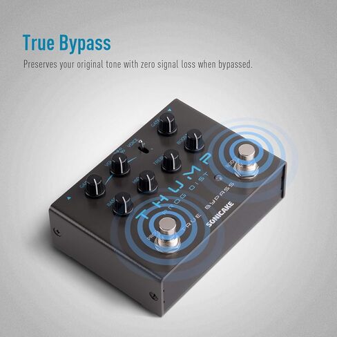 SONICAKE High-Gain Distortion Pedal, Built-in Independent Boost & Noise Gate Guitar Bass Effects Pedal, 2 Tone Modes, Pure Analog Circuit, True Bypass - Thump in Kuwait