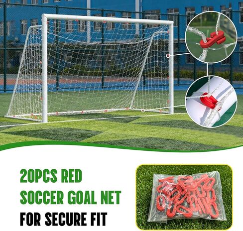 استبدال شبكة مرمى كرة القدم مقاس 8 × 4 × 3 أقدام - شبكة كرة قدم من مادة البولي بروبيلين شديدة التحمل لجميع المستويات، مناسبة لجميع الأحوال الجوية في الفناء الخلفي/المنتزه، باللون الأبيض (بدون إطار) in Kuwait