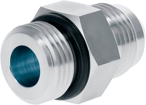 Straight Hydraulic Hose Adapter Fittings, 6400-04-04 1/4" Male JIC (7/16"-20 thread) x 1/4" Male ORB (7/16"-20 thread) Connectors x 5 pack in Saudi Arabia