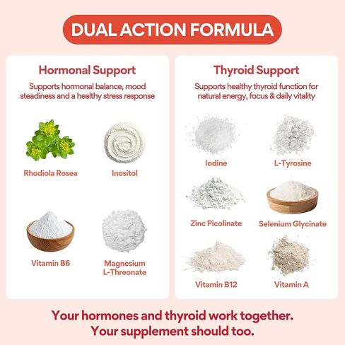 VoomVaya Go Go Thyroid - دعم الغدة الدرقية للنساء بعمر 30+ - التوازن الهرموني الذي يركز على الإناث ومكمل الغدة الدرقية مع اليود والسيلينيوم والتيروزين - تم اختباره من قبل طرف ثالث - 60 كبسولة in Kuwait