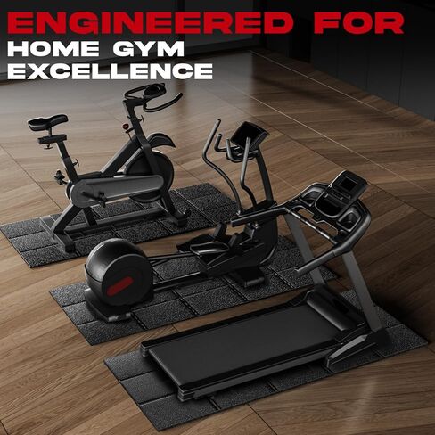 سجادة وسادة المشي - 79 بوصة × 99 بوصة، سجادة جهاز مشي غير قابلة للانزلاق لأرضيات السجاد والخشب الصلب، بساط تمرين ممتص للصدمات وبساط تحت جهاز المشي لحماية الأرضية في صالة الألعاب الرياضية المنزلية in Kuwait