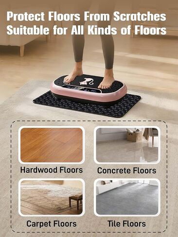 حصيرة سطحية مطورة مزدوجة الجوانب غير قابلة للانزلاق لآلة لوحة الاهتزاز - وسادة مضادة للاهتزاز وحصيرة تمرين لمعظم آلات منصات الاهتزاز، وتقلل من ملحقات الضوضاء، وتحمي الأرضيات والسجاد in Kuwait