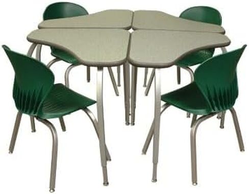 ELO7400-ADJ-SS-25 Elo 24 x 36 Connect 4 Desk 3 Adjustable Smooth Silver Legs Black Beveled Lotz Armor Edge Grey Nebula Laminate Top in Saudi Arabia