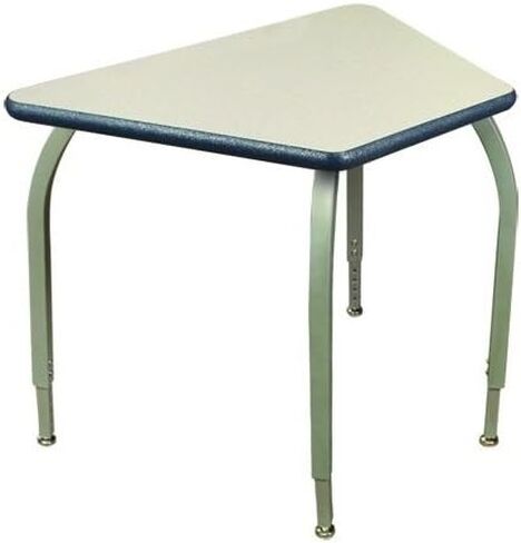 ELO7217-ADJ-SS-25 Elo 24 x 33 Connect 8 Desk, 4 Adjustable Smooth Silver Legs, Black Beveled Lotz Armor Edge, Grey Nebula Laminate Top in Saudi Arabia