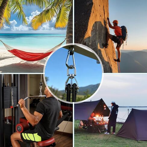 2 Pack M15 Double Sheave Pulley Block, 304 Stainless Steel Lifting Crane Swivel Hook Wire Rope Hanging Wire Towing Wheel in Kuwait