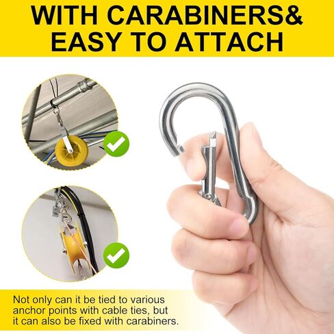 2 Pack Cable Pulley Set, Cable Installation Pulley with Carabiner, Holds up to 20 CAT5 & 6, Wire Pulling Tools for Low Voltage Electrical, Network, Coax Cables in Saudi Arabia