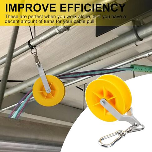 2 Pack Cable Pulley Set, Cable Installation Pulley with Carabiner, Holds up to 20 CAT5 & 6, Wire Pulling Tools for Low Voltage Electrical, Network, Coax Cables in Saudi Arabia